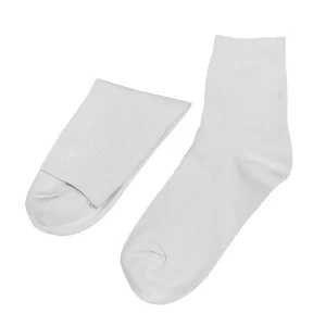 High Quality White Dust Free Cotton Sweat Absorbing Antibacterial Socks Cleanroom Socks with Elastic Closure - Image 3