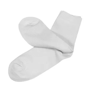 High Quality White Dust Free Cotton Sweat Absorbing Antibacterial Socks Cleanroom Socks with Elastic Closure - Image 1