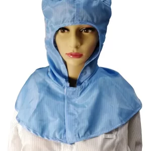 Polyester ESD Safe Clothing Dust Free Shawl Anti Static Cap Front Velcro Closure - Image 2