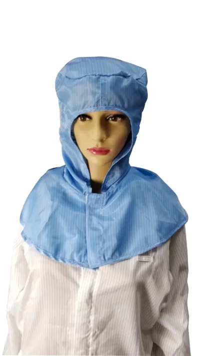 Polyester ESD Safe Clothing Dust Free Shawl Anti Static Cap Front Velcro Closure - Image 2