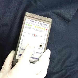 5mm Diamond Pattern Knitted Polyester ESD Fabric Dark Blue 135 GSM Weight - Image 4