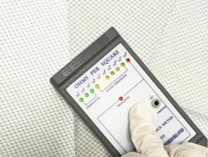 2.5mm Diamond Pattern ESD Knitted Fabric White, Blue, Green Weight 135GSM - Image 2