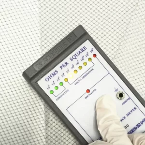 2.5mm Diamond Pattern ESD Knitted Fabric White, Blue, Green Weight 135GSM - Image 2