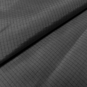 Black 4mm Grid 33% Cotton 2% Carbon Fiber Antistatic TC Fabric For ESD Working Clothes - Image 3