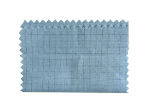 Breathable Static Dissipative Fabric ESD Plain Grid White Light Blue Stock - Image 2