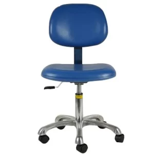 Industrial Comfortable ESD Safe Chairs PU Leather Color Black Or Blue Arm Rest Optional - Image 1