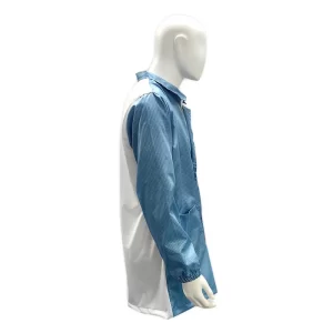 Cleanroom ESD Antistatic Jacket With A Lapel Zipper White Mesh Back Anti-Static Lab Coat Jacket - Image 2