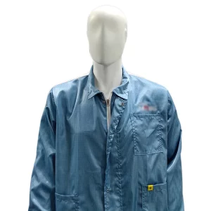 Cleanroom ESD Antistatic Jacket With A Lapel Zipper White Mesh Back Anti-Static Lab Coat Jacket - Image 3