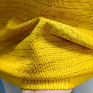Yellow 5mm Stripe 99% Cotton+1% Carbon Fiber ESD Anti-static Long Sleeve Shirt For Laboratory - Image 4