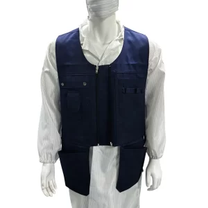 Navy Blue Denim Fabric Tool Vest Anti-Static Tool Kit Work Vest for Electrician - Image 2