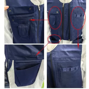 Navy Blue Denim Fabric Tool Vest Anti-Static Tool Kit Work Vest for Electrician - Image 4