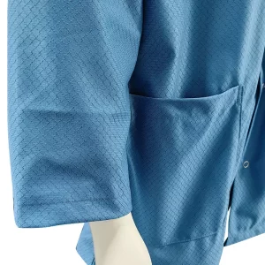 Blue Washable Cleanroom ESD Smock Antistatic Clothes Garment with 96% Polyester +4% Carbon - Image 5