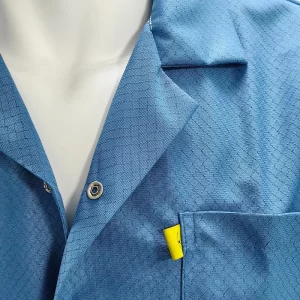 Blue Washable Cleanroom ESD Smock Antistatic Clothes Garment with 96% Polyester +4% Carbon - Image 3