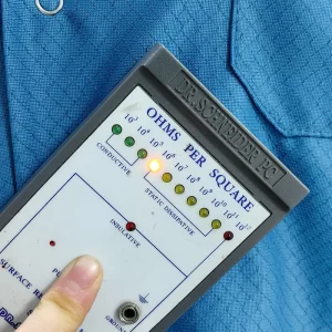 Blue Washable Cleanroom ESD Smock Antistatic Clothes Garment with 96% Polyester +4% Carbon - Image 4