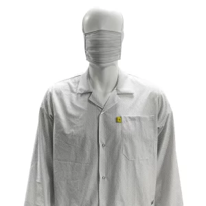 XS-10XL Cleanroom White ESD Coat 96% Polyester +4% Carbon Washable Antistatic Smock - Image 2