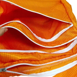 Orange ESD Antistatic Cleanroom Shoulder Strap Bag With 3 Zipper - Image 3