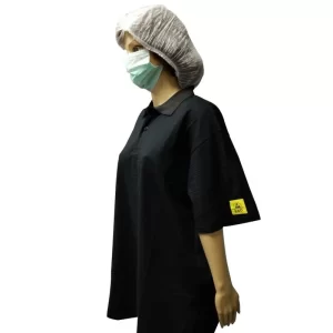 5 Mm Knitted Cotton Fabric Antistatic POLO Shirt Short Sleeve With ESD Sign - Image 2