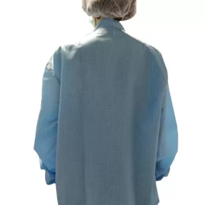 Antistatic Jackets Cleanroom Apparel 5mm Grid Polyester YKK Zip With Logo Printing - Image 3