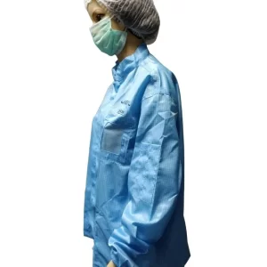 Antistatic Jackets Cleanroom Apparel 5mm Grid Polyester YKK Zip With Logo Printing - Image 4