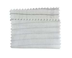 Dust Free Knitting Polyester ESD Fabric Stripe White In Stock , White Color - Image 1