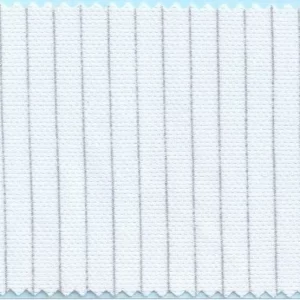 Dust Free Knitting Polyester ESD Fabric Stripe White In Stock , White Color - Image 2