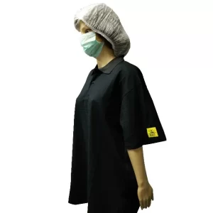 Breathable Short Sleeve Anti Static Polo Shirts For Semiconductor Industry - Image 2