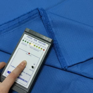 150mm Grid 98% Polyester 2% Carbon Fiber ESD Fabric For Cleanroom Clothing - Image 5