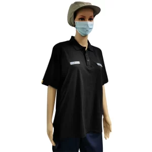 96% Cotton 4% Carbon Fiber Knitted Fabric ESD Anti Static Polo Shirts - Image 2