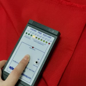 4mm Grid Conductive Wire Red Anti Static TC Fabric 33% Cotton 2% Carbon Fiber - Image 3