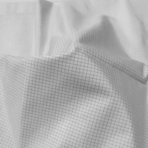 White Polyester Cotton TC Fabric 4mm Grid Anti Static - Image 4