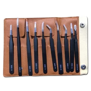 High Precision Stainless Steel Tweezers For Cleanroom Assembly Tools 10pcs/Set - Image 2