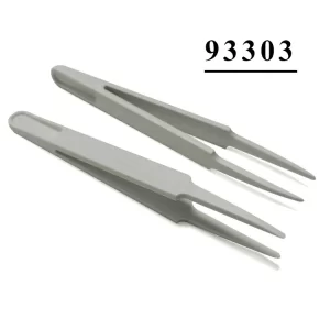 ESD Safe Tools Tiny Plastic Bend Tip Cosmetic Tweezers White - Image 3