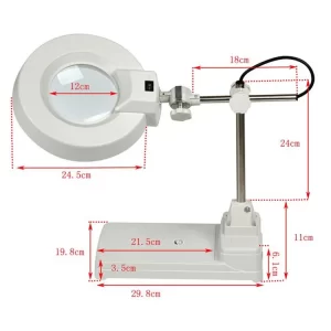 3x 5x 8x Magnifier Desktop Magnifying LED Lamp ESD Safe Tools - Image 2