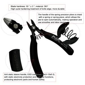 Static Dissipative Handle ESD Safe Pliers For Electronics And Fine Mechanics Work - Image 2