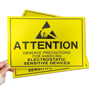 Attention Static Control Area ESD Sign Size 20x30cm Yellow Rectangle For EPA - Image 3