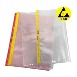 Cleanroom 11 Hole File Bag A4 A3 Dust Free ESD Anti Static Document Bag With Pink Or Yellow - Image 1