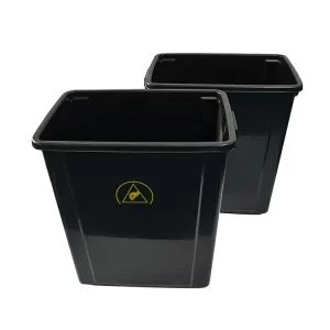 Black Plastic Antistatic Electrostatic Cleanroom Tool Box Trash Can / ESD Waste Bin - Image 1