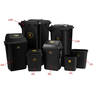 PP Plastic Black SMT Electrostatic Cleanroom Tool Box Trash Can Antistatic ESD Waste Bin - Image 5