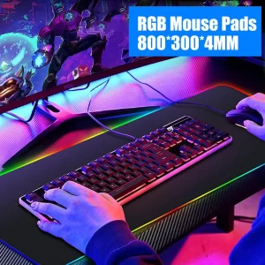 Waterproof Large RGB Gaming Mouse Pads Anti Slip Rubber Base Glowing Led Extended Mouse Pad - Image 2