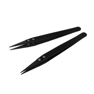 ESD Antistatic Stainless Steel Handle Ceramic Tweezers High Temperature Resistant Interchangeable Head - Image 2