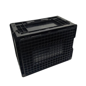 400*300*220MM Black Anti-Static Folding Box Plastic Turnover Box Foldable Plastic Box - Image 3