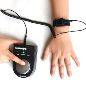 110*72*40mm Black 498 Safety Meter ESD Wrist Band Strap Tester For EPA Areas - Image 2