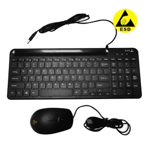 Cleanroom Use ESD Black ESD Antistatic Wired Keyboard Mouse Set for Lab - Image 1