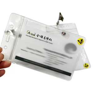 Clear Waterproof ESD Antistatic Plastic ID Card Holder Card Badge Case Holder With Clip - Image 5