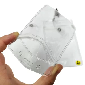 Clear Waterproof ESD Antistatic Plastic ID Card Holder Card Badge Case Holder With Clip - Image 4