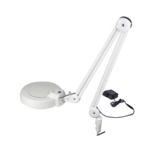 LED Illuminated Magnifying Lamp Spring Internal Clamp Base 5 Inch Lens With Lids - Image 4
