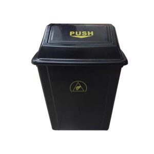 Lids Style Permanent ESD Trash Cans / Waste Basket Color Black w/ESD Symbol - Image 3