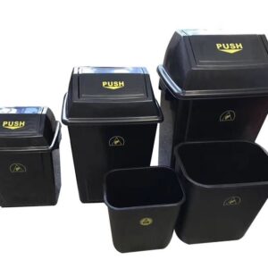 Lids Style Permanent ESD Trash Cans / Waste Basket Color Black w/ESD Symbol - Image 4