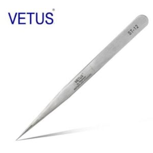 Metal Color Non ESD Safe Tools VETUS Precision Stainless Steel Tweezer - Image 3
