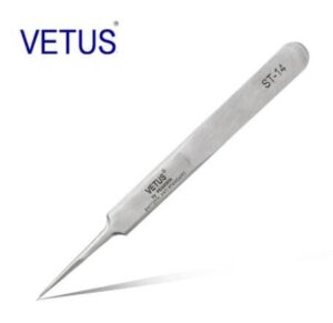 Metal Color Non ESD Safe Tools VETUS Precision Stainless Steel Tweezer - Image 5